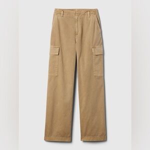 GAP Mid Rise Loose Khaki Cargo Pants Women’s Utility Straight Leg